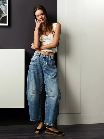 Olivia| Women’s Stylish Wide-Leg Denim Pants