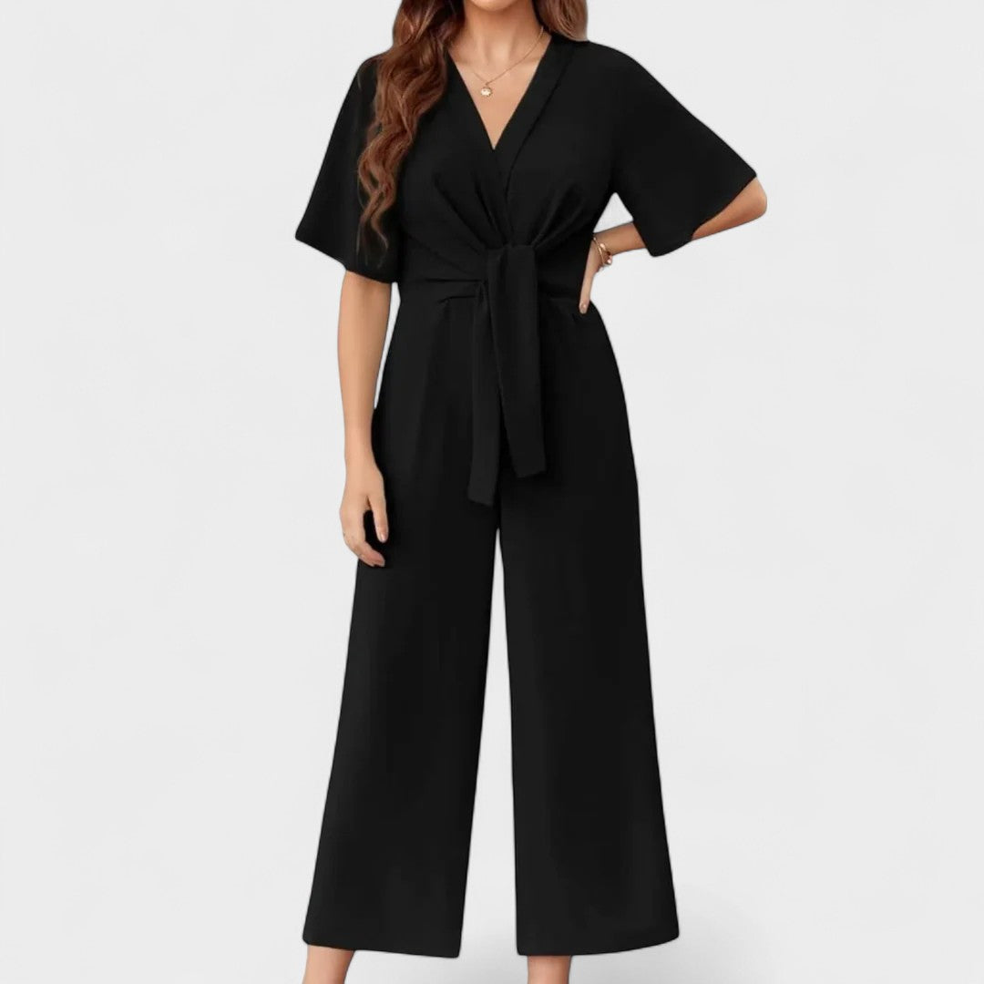 PAULA | TIE-WAIST WIDE LEG JUMPSUIT