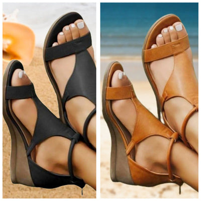 Anne ~ Orthopedic Leather Sandals with Heel