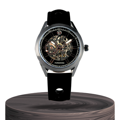 Felipe | Bold Men’s Skeleton Leather Watch