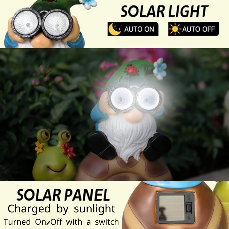 Garden Explorer Solar Gnome on Snail