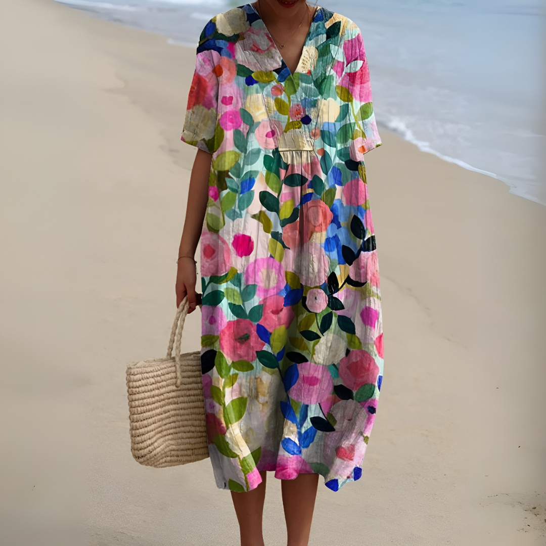 Maelia – Bloomlight V-Neck Garden Dress