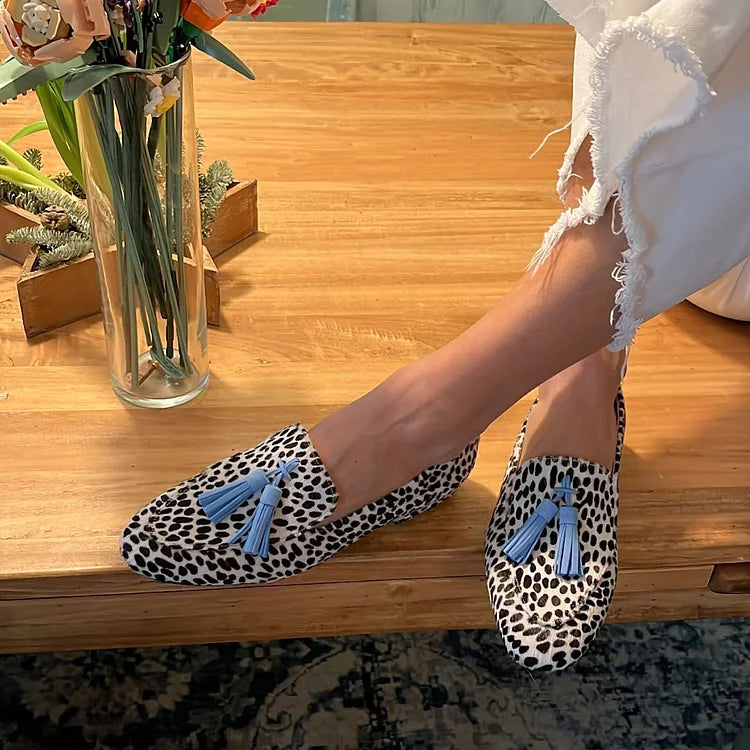 NORTHLINE STUDIO | SPOTTED LOAFERS WITH BLUE TASSEL