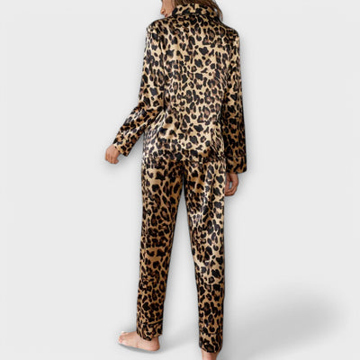 Glamorous Leopard Satin Pajama Set