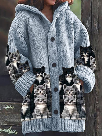 Avencea | Cardigan with Cat Design - Elegant Women's Fashion for Every Occasion