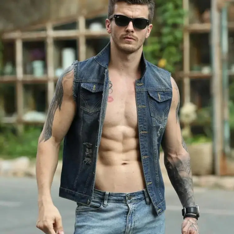 Riot Distressed Denim Vest