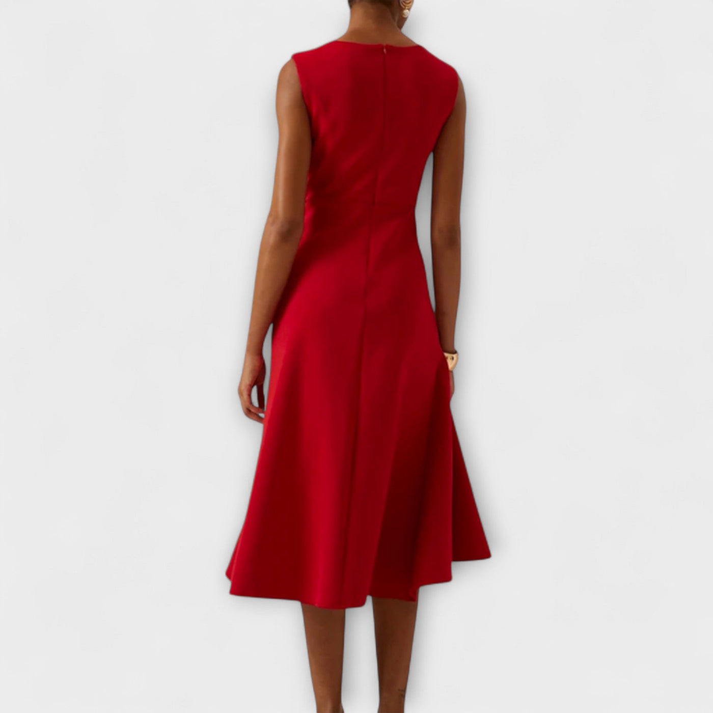Julia | Draped Asymmetric Midi Dress