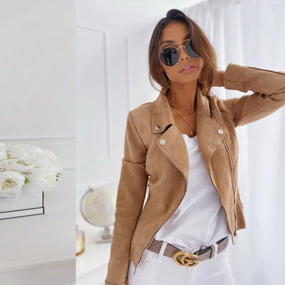 Avencea Vintage Solid Suede Jacket