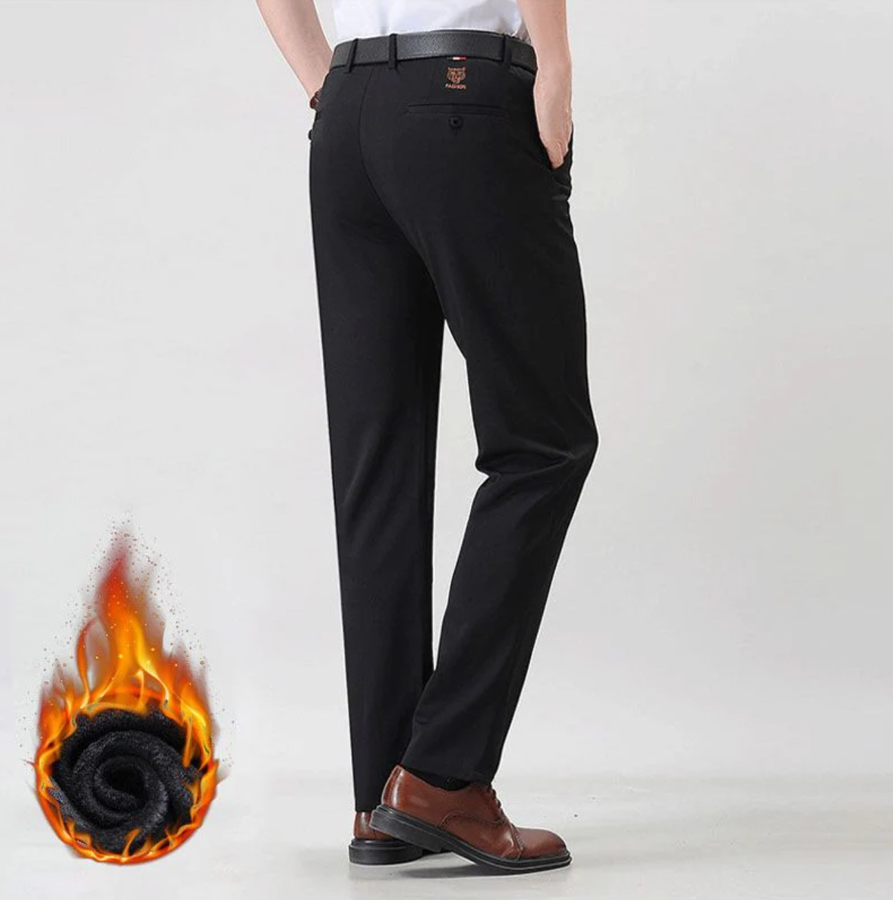 Avencea Men's Stretch Plush-Lined Trousers for Comfort and Style