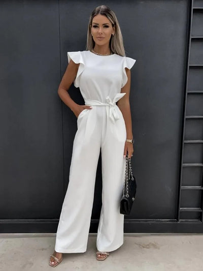 Elegant Avencea Jumpsuit with Ruffled Sleeves