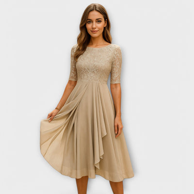 Martha | Midi Dress With Lace Sleeve