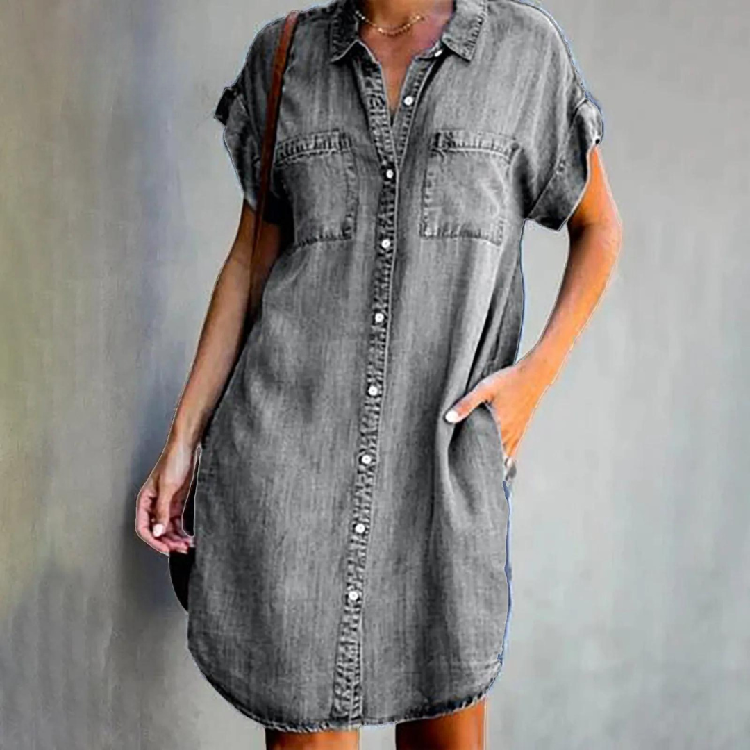 Avencea - Denim Dress - Effortless Denim Shift Elegance