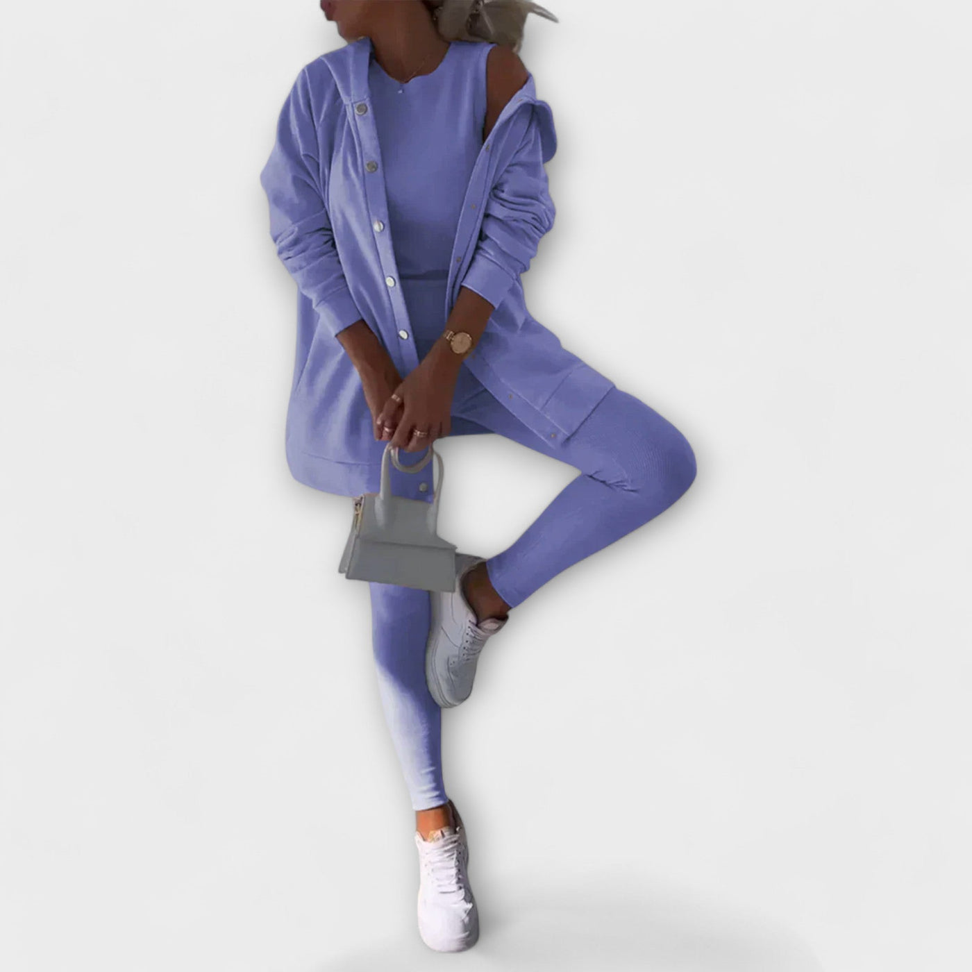 Ella - Three-Piece Set with Hooded Cardigan and Sweatshirt