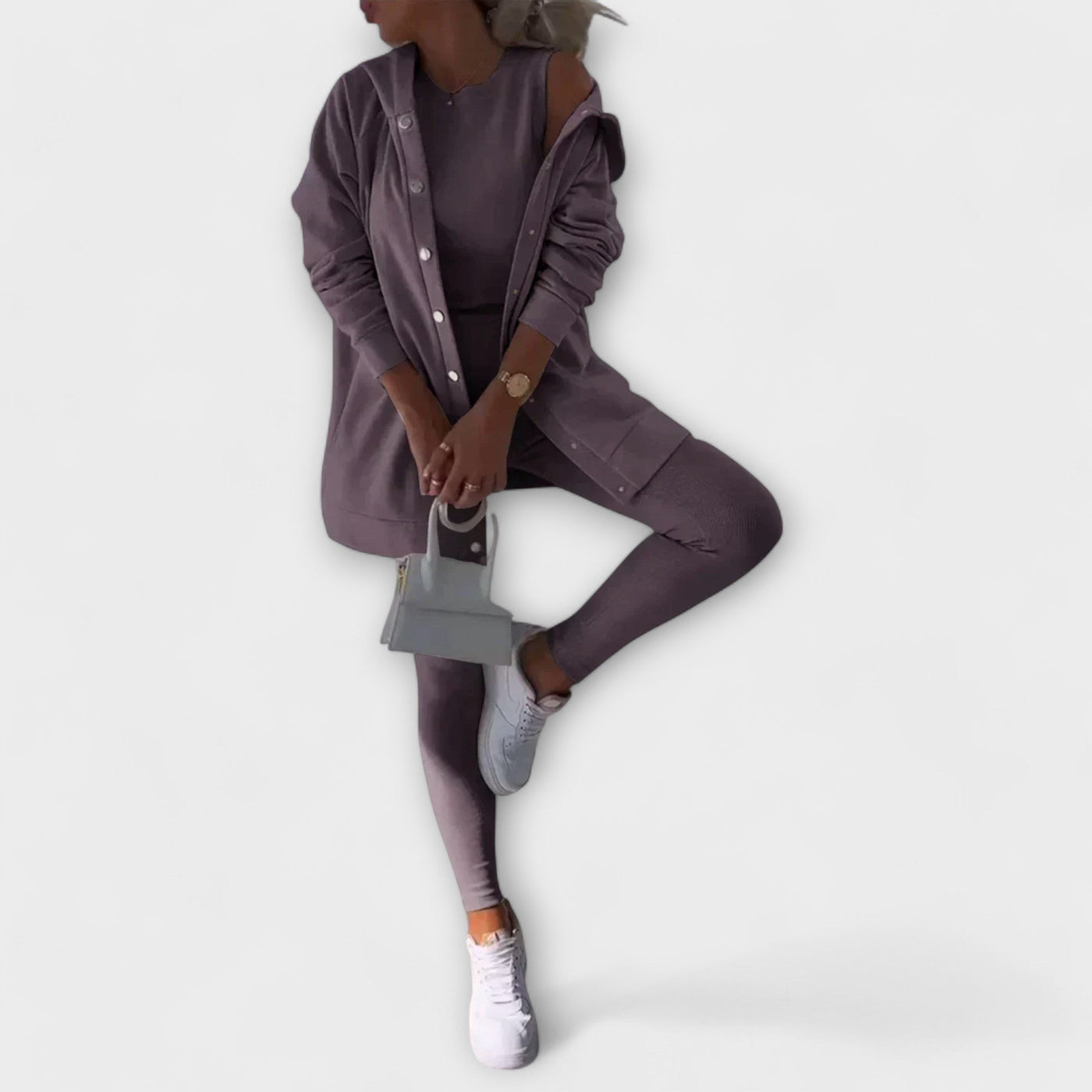 Ella - Three-Piece Set with Hooded Cardigan and Sweatshirt