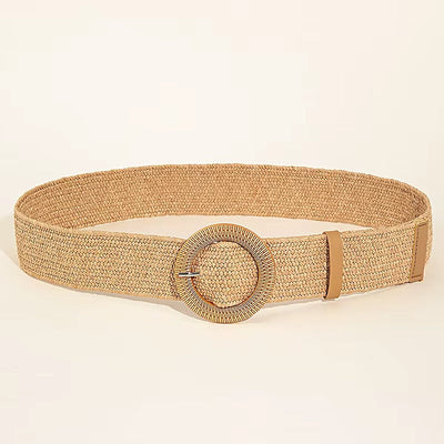 Sand & Pearl Woven Raffia Belt