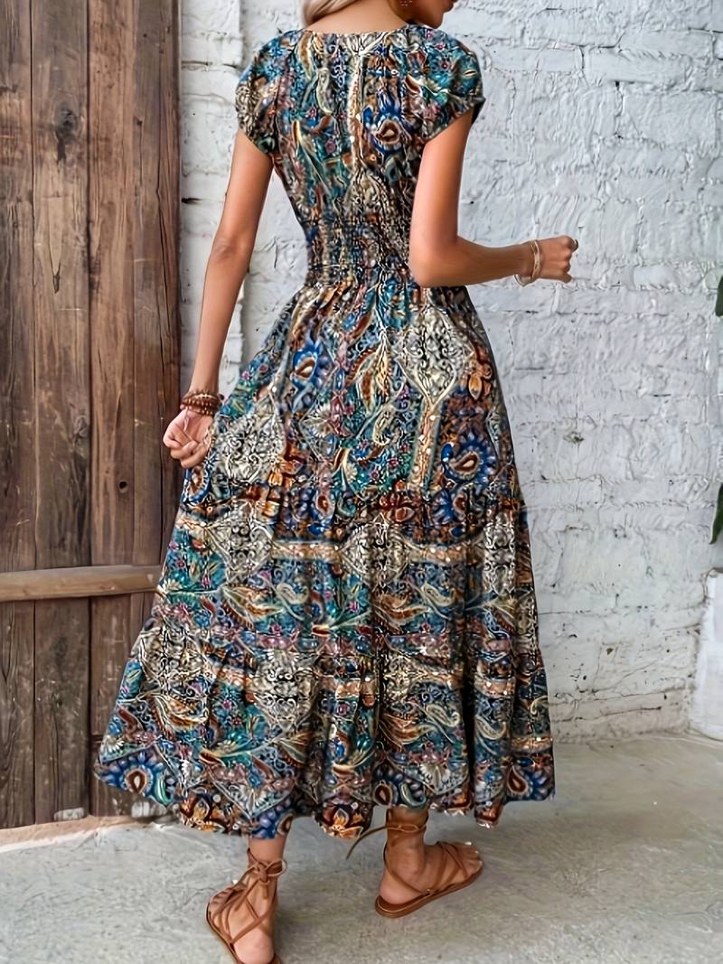 Avencea | Paisley Pattern Long Dress