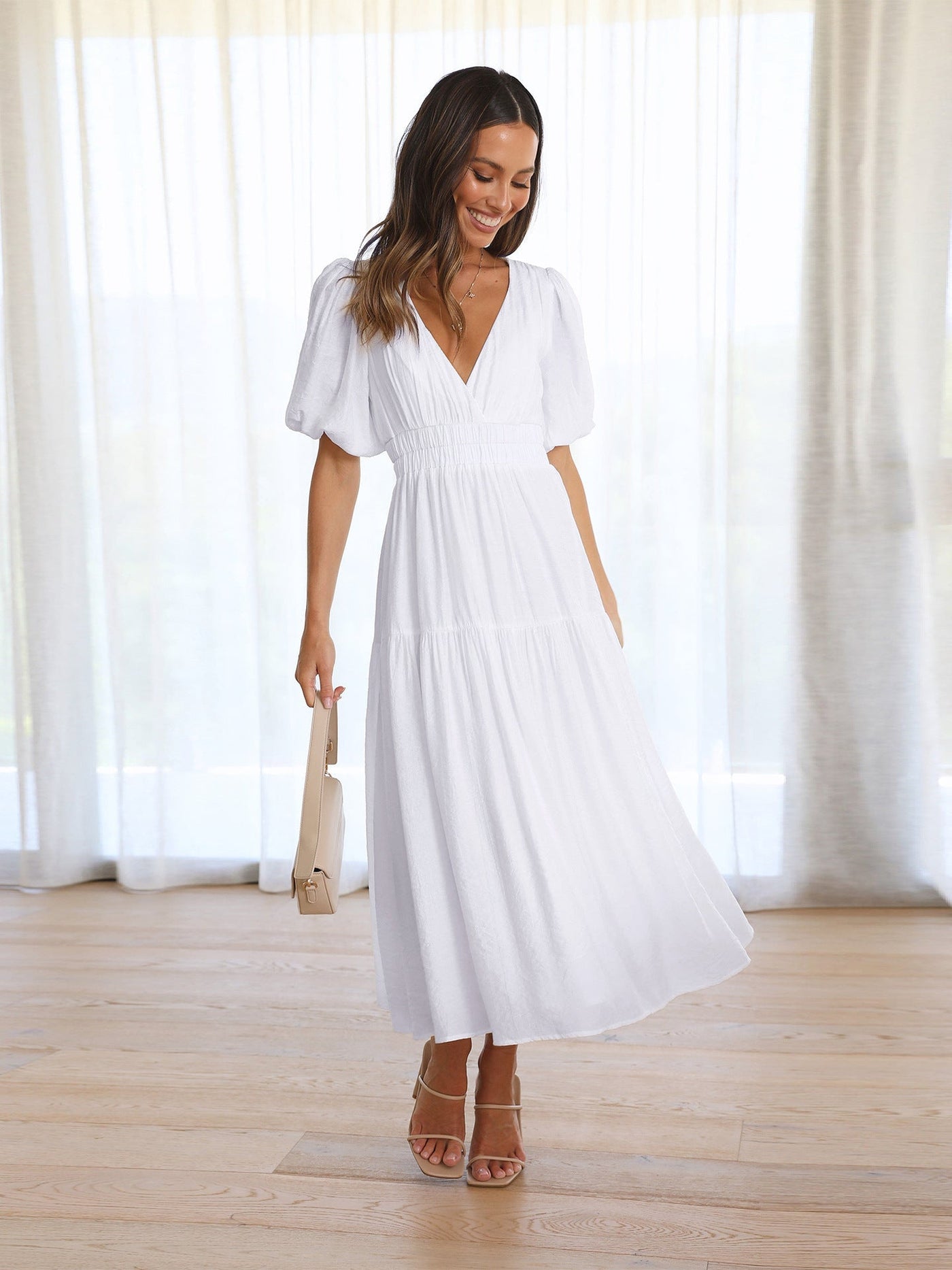 Bethany | Puff Sleeves Dress