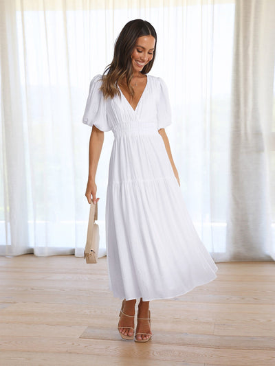 Bethany | Puff Sleeves Dress