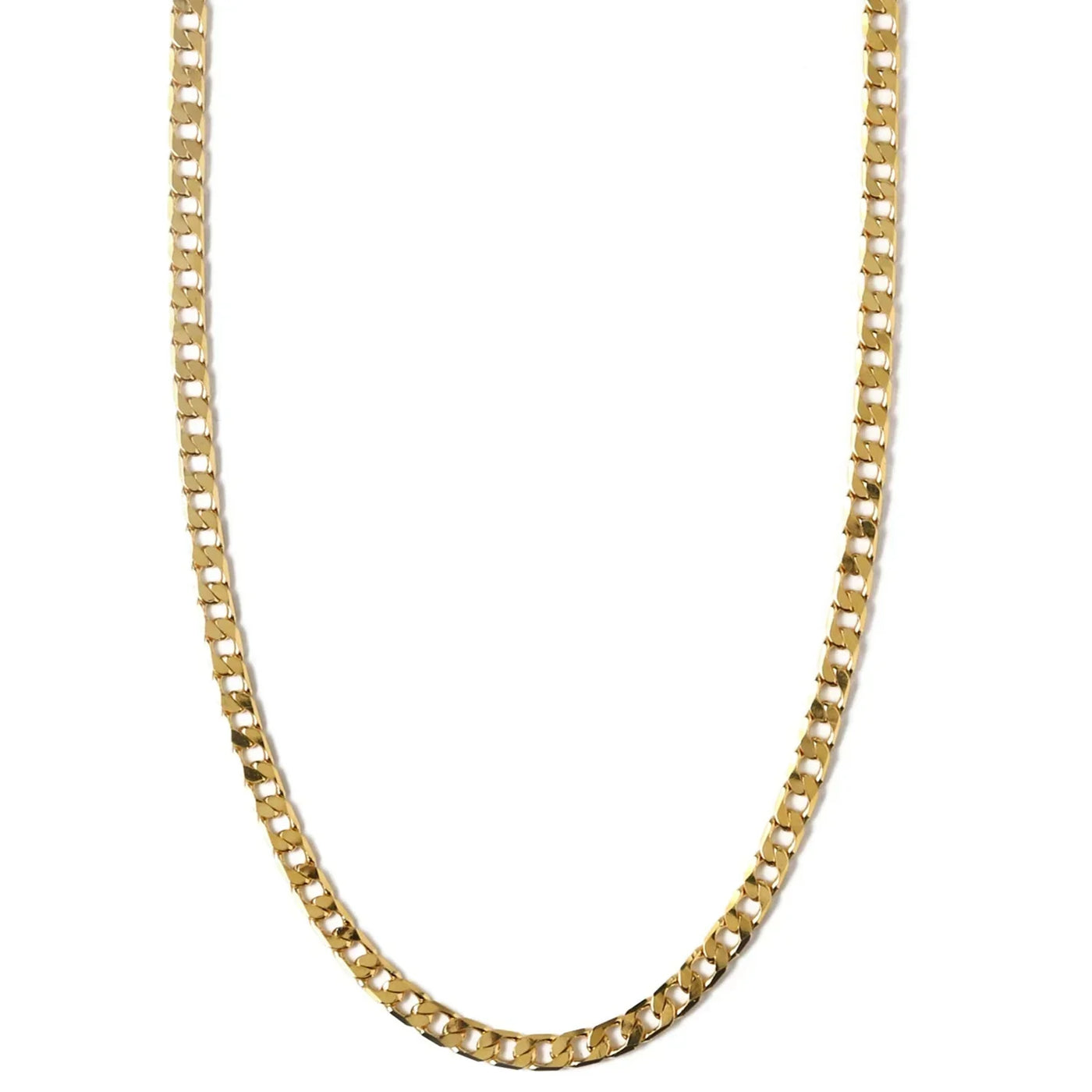 Flat Link Curb Chain Necklace | White Gold 16k