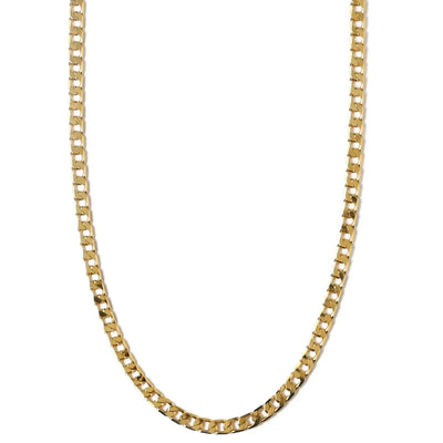Flat Link Curb Chain Necklace | White Gold 16k