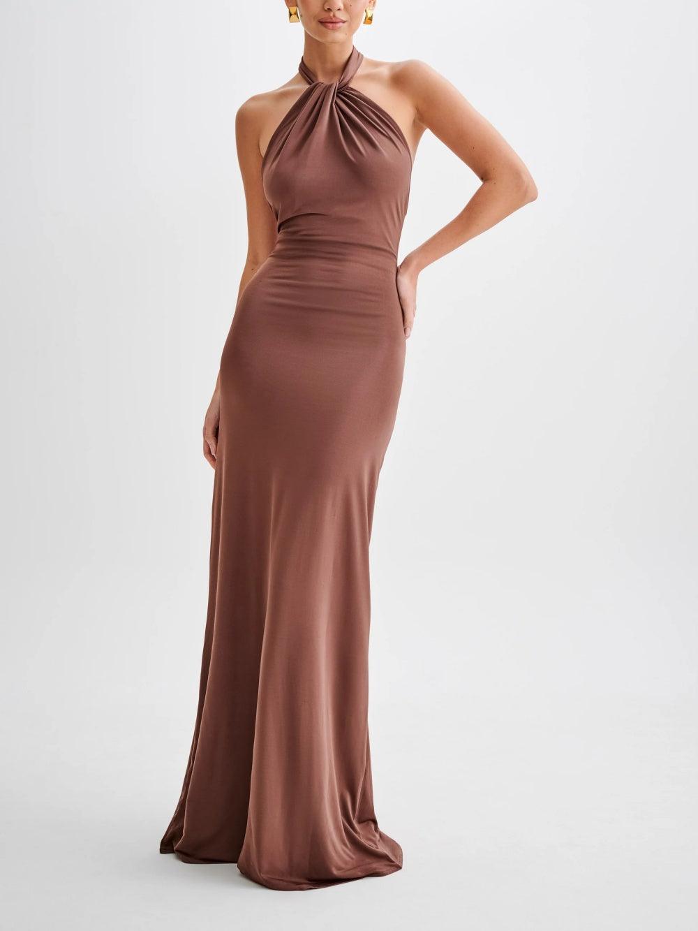 Lydia | Curvy Silk Dress with Halter