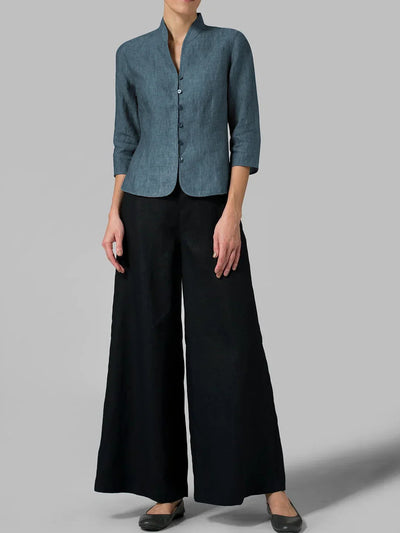 Avencea | High-Quality Women's Blouse with Elegant Stand Collar