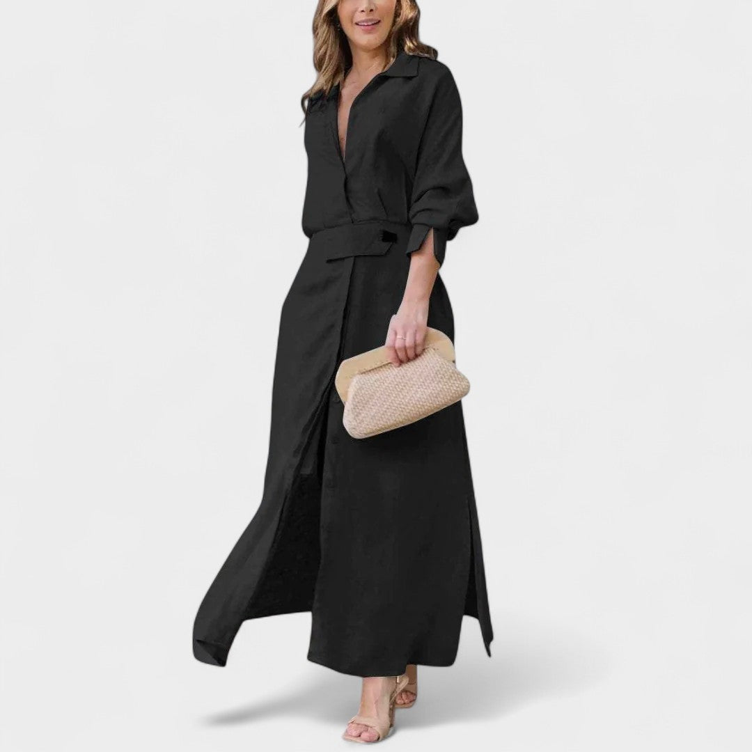 VIVIAN | BUTTON-UP MAXI DRESS