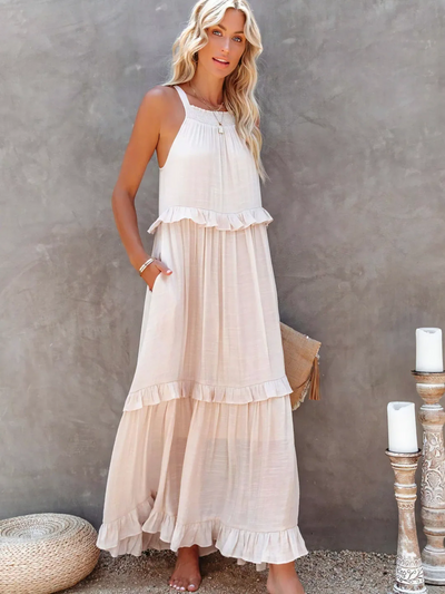 Madelyn | Boho Ruffle Maxi Dress