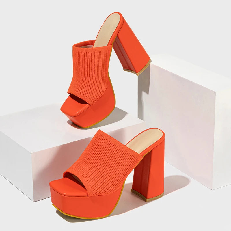 Neon Muse Knit Platform Heel
