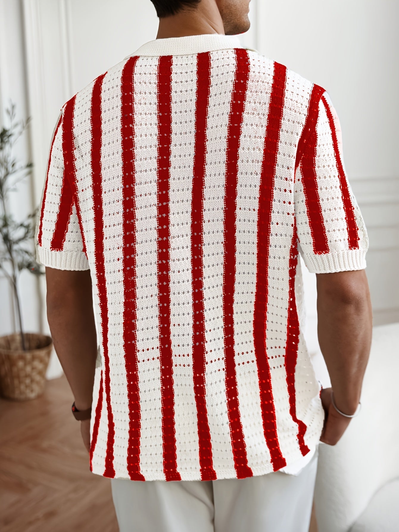 Fiorenzo D'Amico Knit Striped Button-Up Shirt