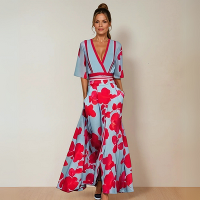 Aviana | V-Neck Floral Maxi Dress