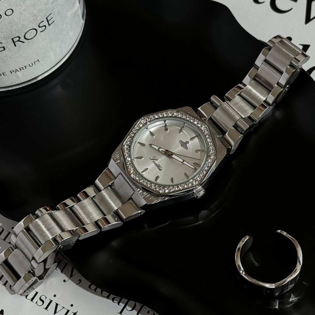 Stainless Octagonal Diamond Dainty Watch