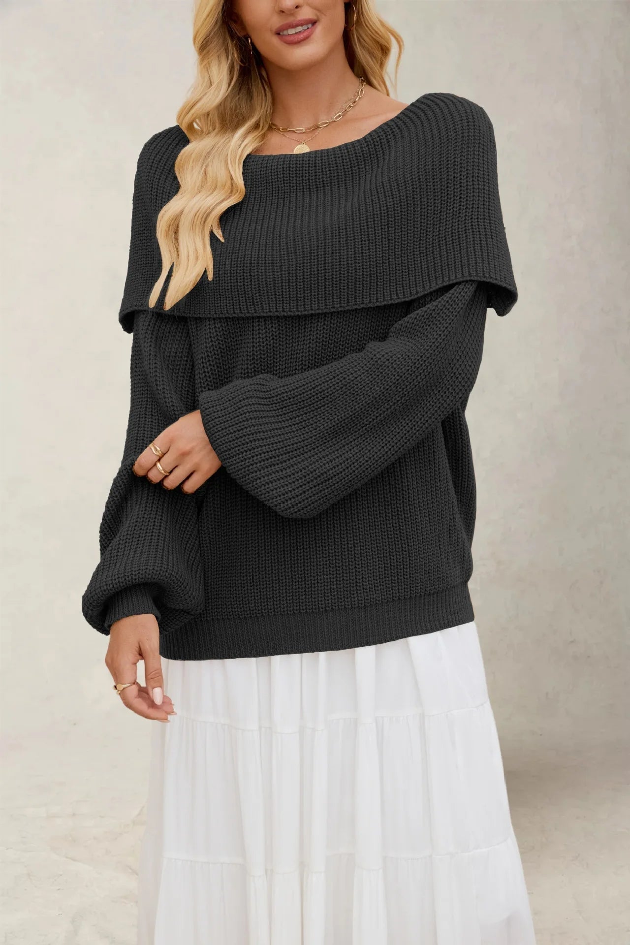 Leona Off-Shoulder Knit Pullover