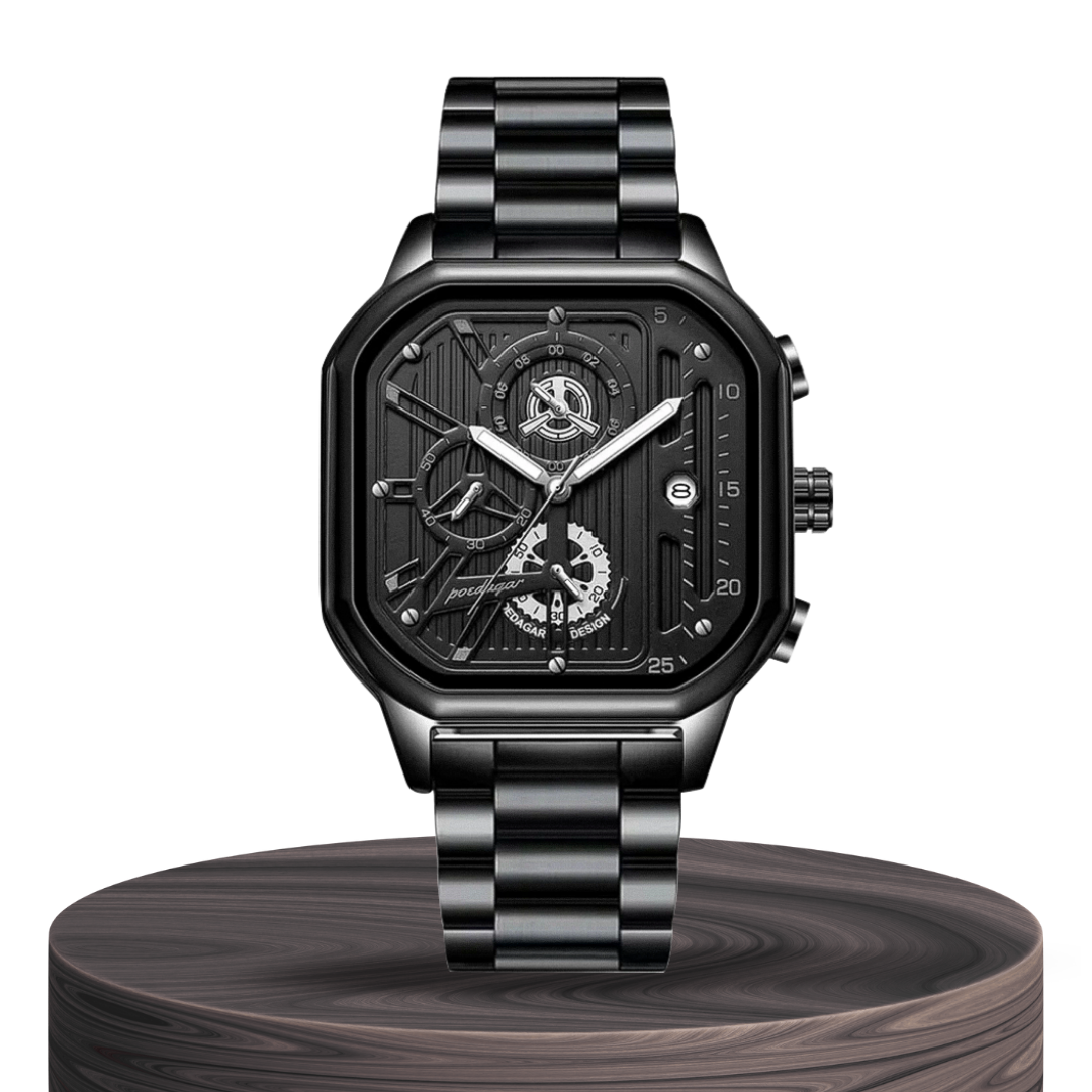 Orion | Industrial-Inspired Bold All-Black Geometric Case Watch