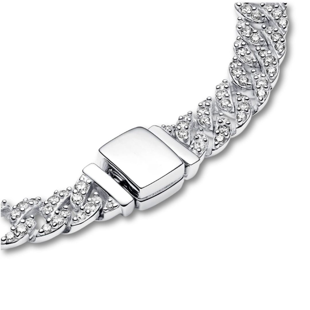 Moissanite Cuban Bracelet | White Gold 18k