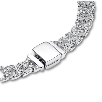 Moissanite Cuban Bracelet | White Gold 18k