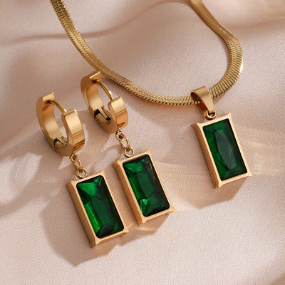 Versailles Emerald Necklace & Earrings Set