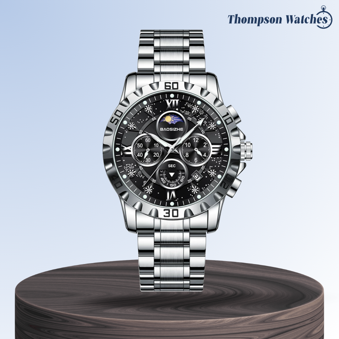 Rex | Opulent Chronograph Watch with Sleek Metal Band