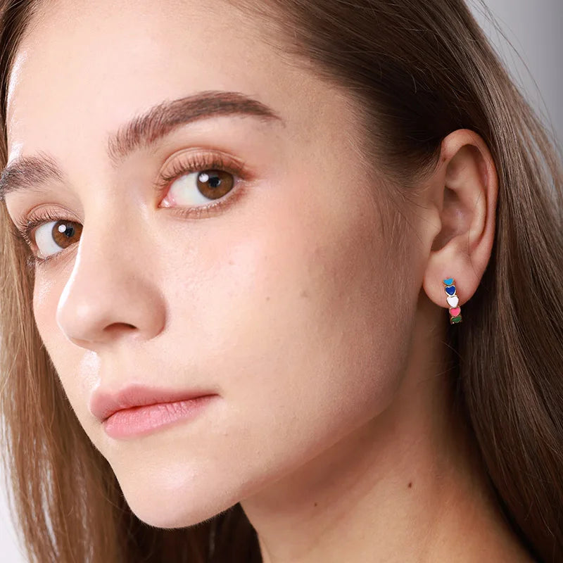 Prism Heart Hoop Earrings