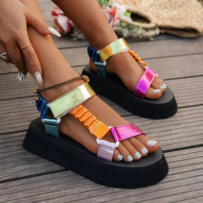 Aura Iridescent Platform Sandal