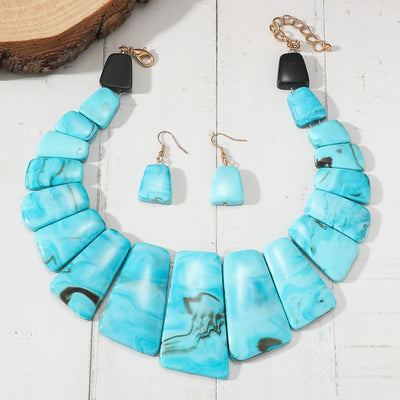 Aurora Resin Necklace & Earring Set