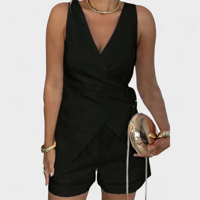 ARIA | SLEEVELESS WRAP ROMPER