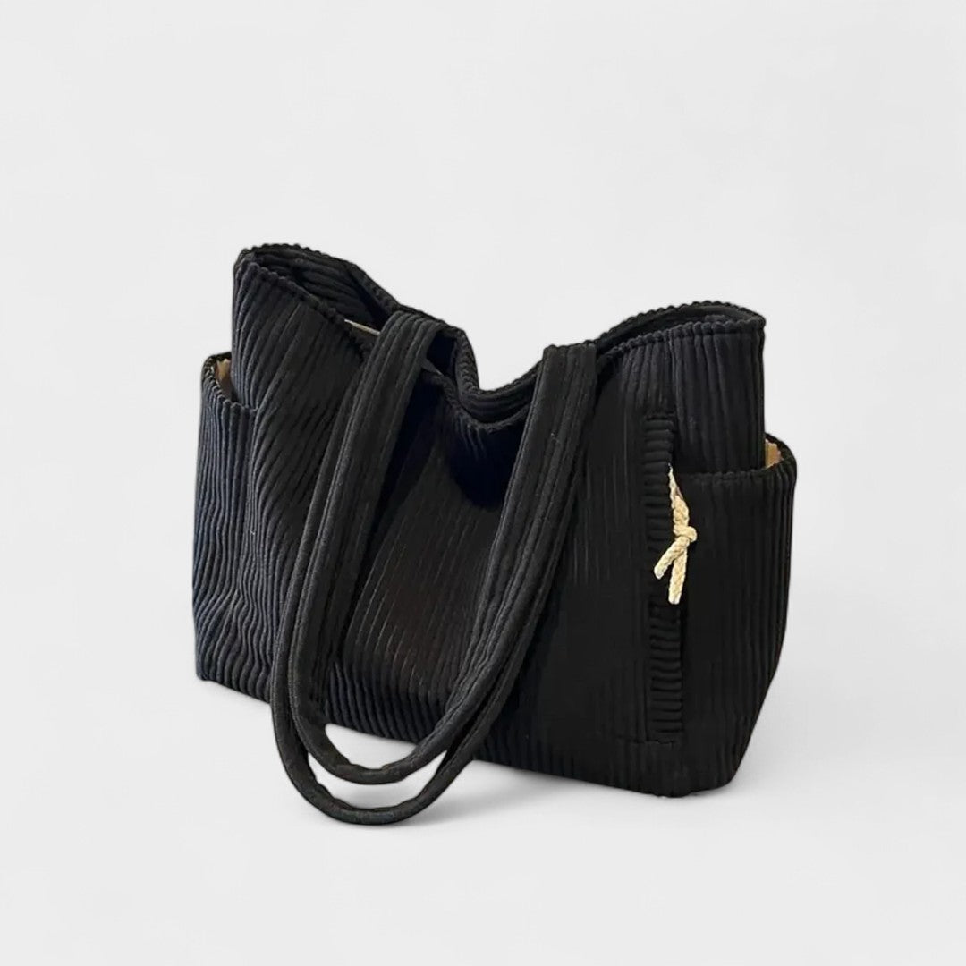 Tilda – Ribbed Tote Bag with Cord Detail
