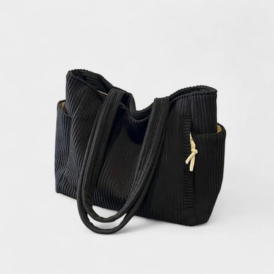 Tilda – Ribbed Tote Bag with Cord Detail