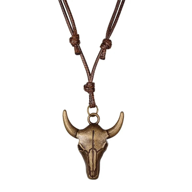 Skull & Saddle Pendant Necklace