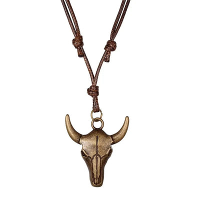 Skull & Saddle Pendant Necklace