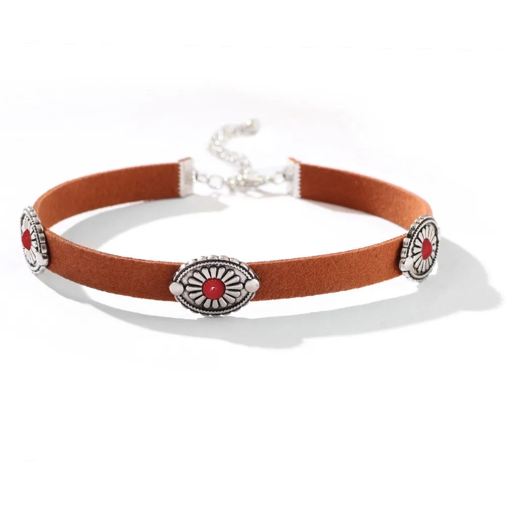 Desert Iris Suede Concho Choker