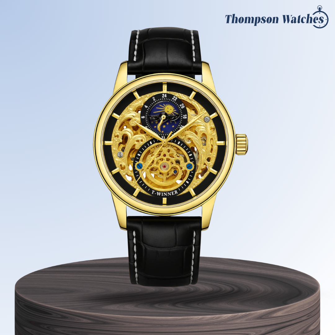 Blake | Mechanical Skeleton Watch with Moon Phase Display | 44mm