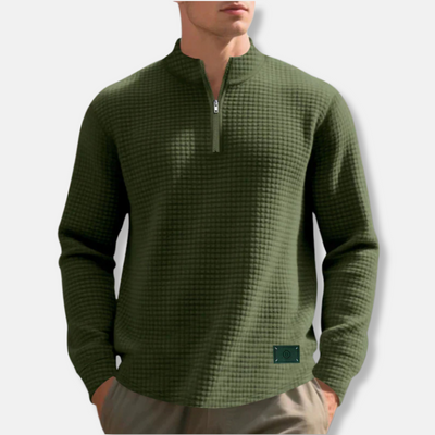 Cavaliere – Waffle-Knit Quarter-Zip Sweater