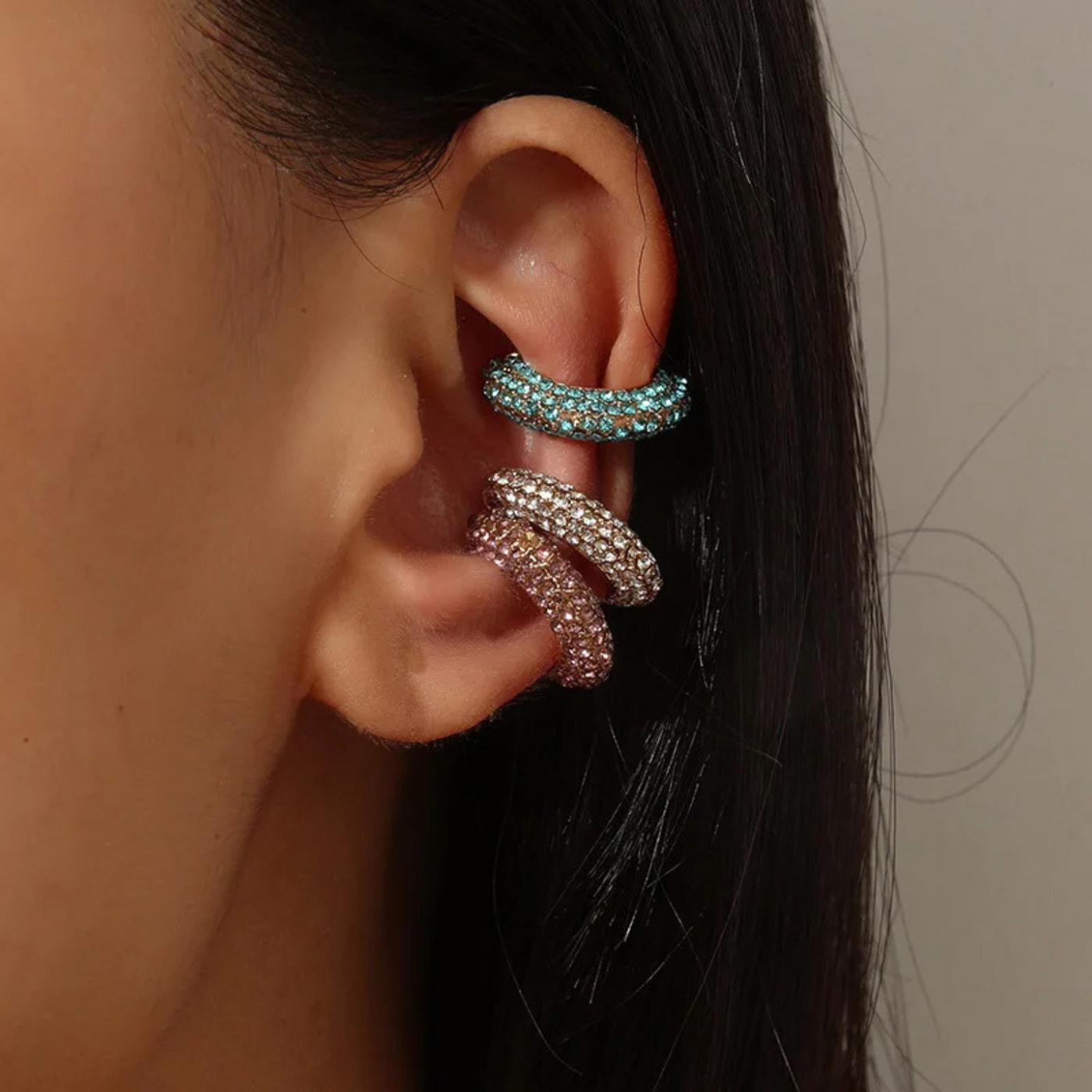 Halo Pavé Crystal Ear Cuff